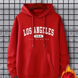 Los Angeles Print Hoodie for Men – 100% Polyester Pullover