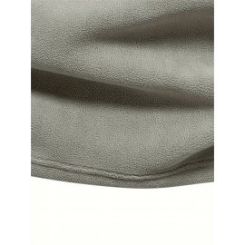 Men's Corduroy Zip-Up V-Neck Sweatshirt - Polyester