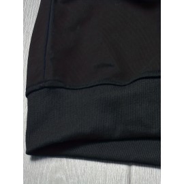 男士纯棉连帽衫 - 纯色长袖宽松休闲上衣