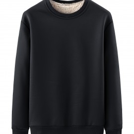 Men's Casual Crew Neck Sweatshirt - Polyester-Spandex