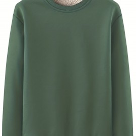 Men's Casual Crew Neck Sweatshirt - Polyester-Spandex