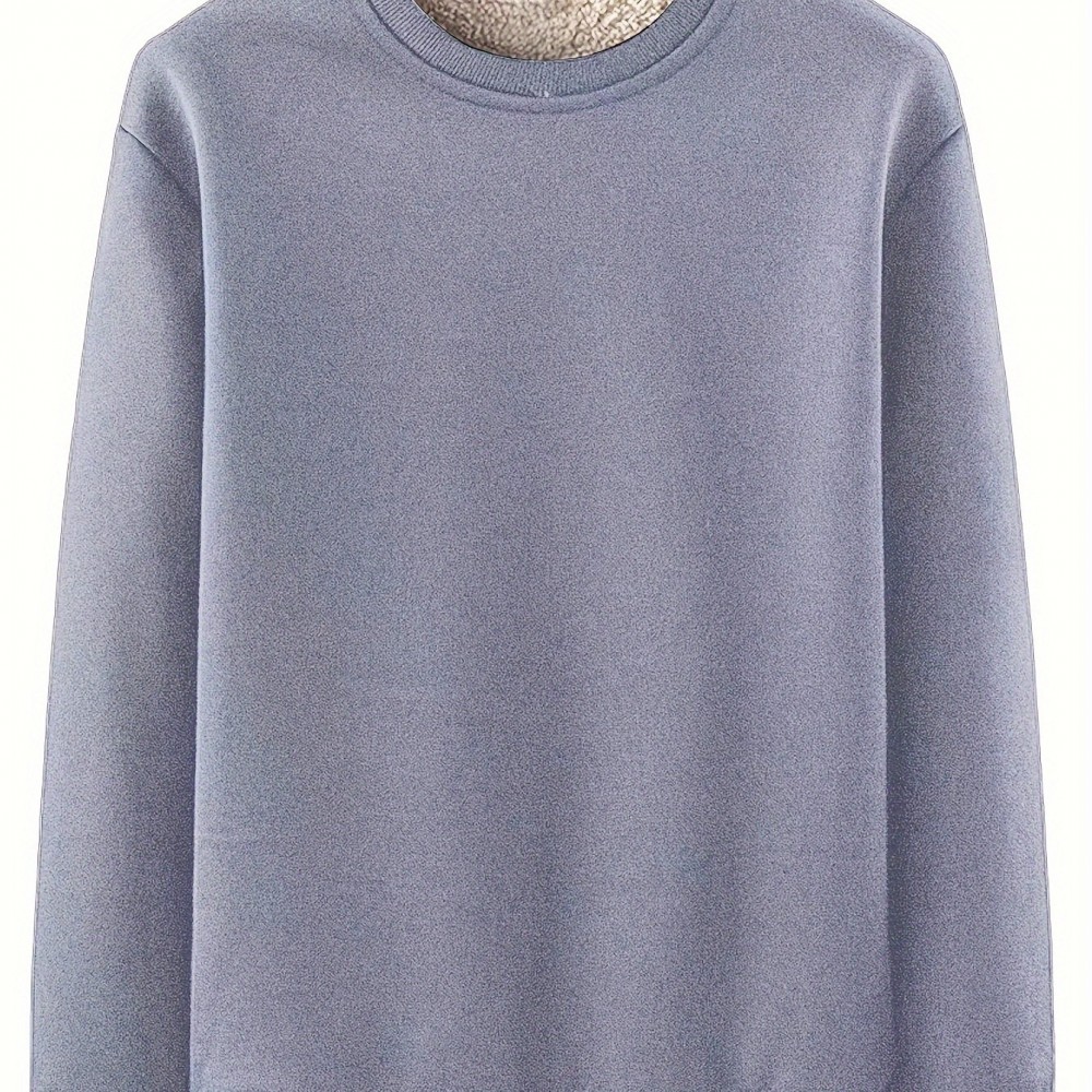 Men's Casual Crew Neck Sweatshirt - Polyester-Spandex