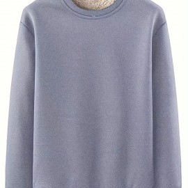 Men's Casual Crew Neck Sweatshirt - Polyester-Spandex