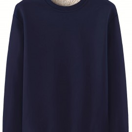 Men's Casual Crew Neck Sweatshirt - Polyester-Spandex