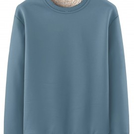 Men's Casual Crew Neck Sweatshirt - Polyester-Spandex