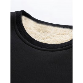 Men's Casual Crew Neck Sweatshirt - Polyester-Spandex