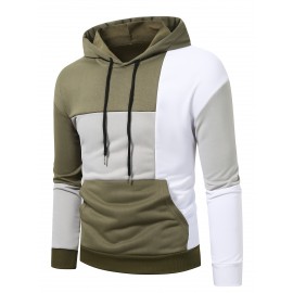 Men's Stretch Hoodie – Solid Color Pullover for Spring/Fall