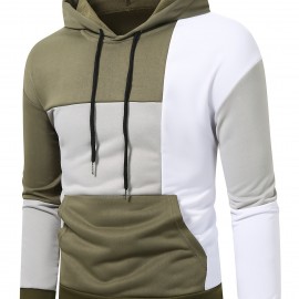 Men's Stretch Hoodie – Solid Color Pullover for Spring/Fall