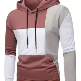 Men's Stretch Hoodie – Solid Color Pullover for Spring/Fall