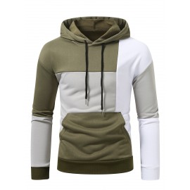 Men's Stretch Hoodie – Solid Color Pullover for Spring/Fall