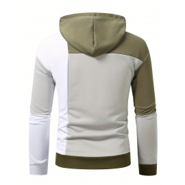 Men's Stretch Hoodie – Solid Color Pullover for Spring/Fall