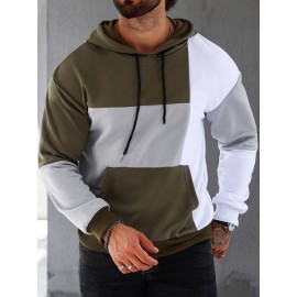Men's Stretch Hoodie – Solid Color Pullover for Spring/Fall