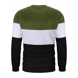 Men's 100% Polyester Block Color Crew Sweatshirt