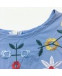 花朵刺绣纯棉女童A字裙——适合4–15岁