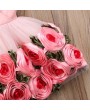 女童无背公主裙——花卉图案、蝴蝶结、棉涤混纺