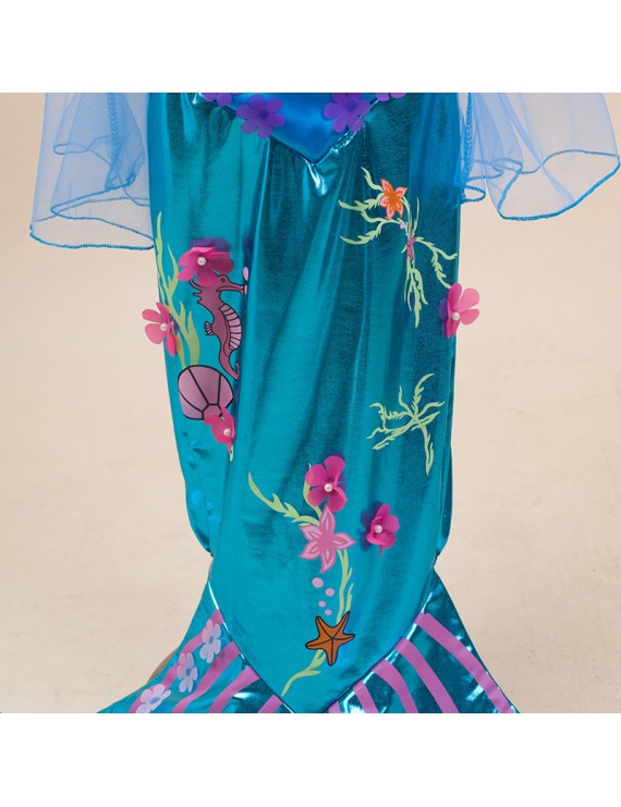 女童美人鱼尾巴角色扮演服装 – 适合4–13岁