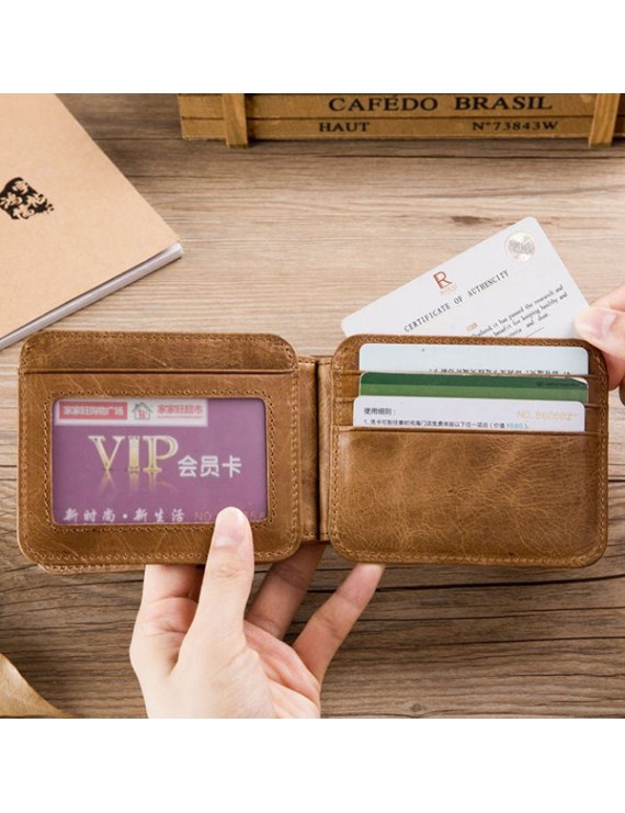Bullcaptain 男士 RFID 防盗三折真皮钱包