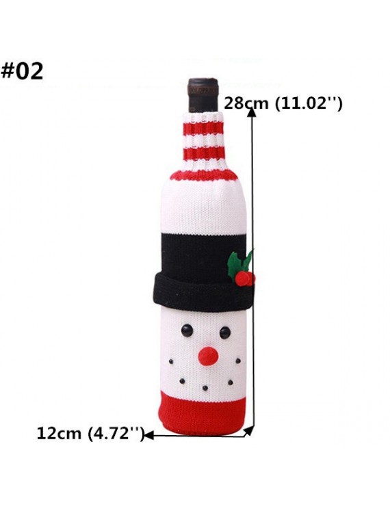 手工编织圣诞红酒瓶套——圣诞老人与雪人款