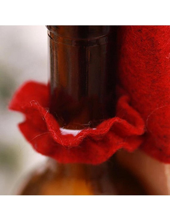 手工编织圣诞红酒瓶套——圣诞老人与雪人款