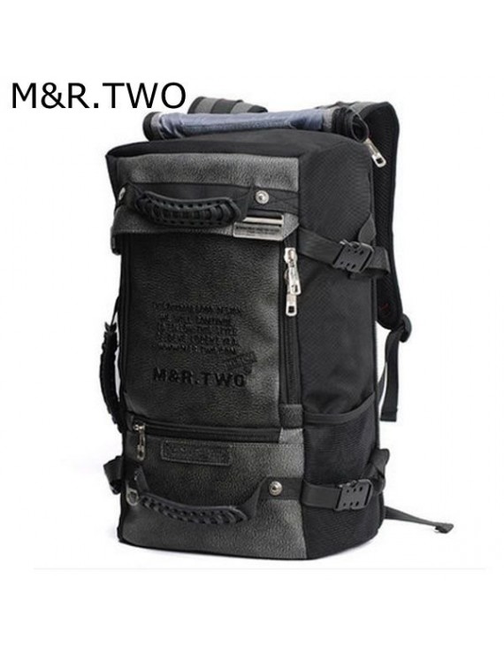 MRTWO 男士大容量旅行背包 – PU/牛津布/尼龙材质