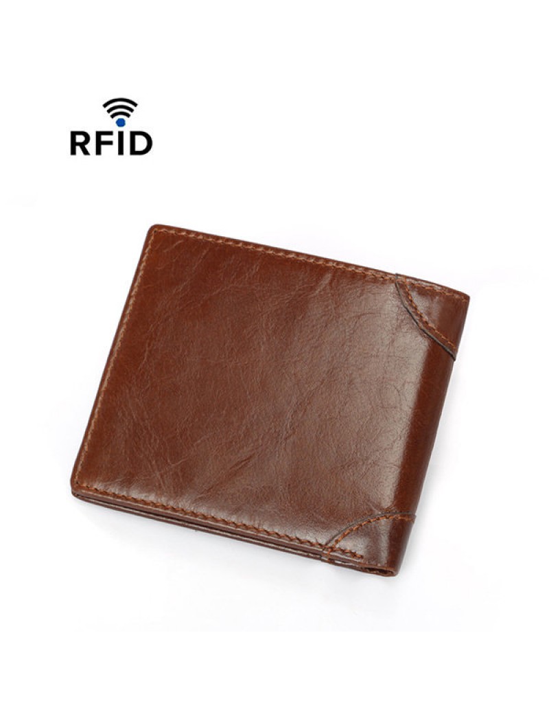 RFID屏蔽超薄牛皮商务钱包