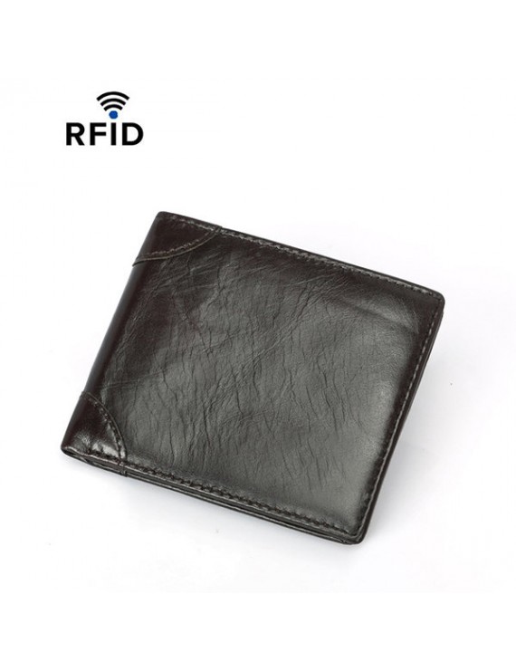 RFID屏蔽超薄牛皮商务钱包