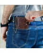 RFID防护真皮男士钱包——10卡位、双拉链设计