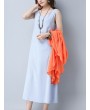 女士无袖交叉背带露背圆领连衣裙