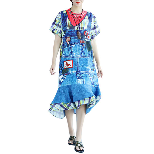 休闲仿双件套女士连衣裙