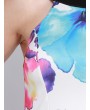女士花卉印花挂脖式休闲连衣裙