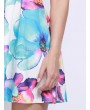 女士花卉印花挂脖式休闲连衣裙