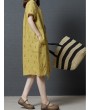 女士草莓印花休闲棉质连衣裙