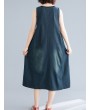 女士无袖V领牛仔背带裙