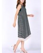 女士无袖条纹棉质夏季连衣裙(S–5XL多尺码可选)