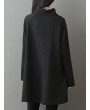 女士高领拉链连衣裙 - 黑色与红色