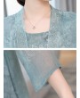 花卉刺绣提花两件套连衣裙——无袖圆领复古风