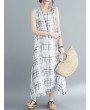 纯棉无袖A字型长裙 - 黑色、白色、酒红色