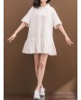 女士褶皱连帽半袖夏季连衣裙