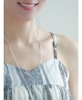 条纹细肩带及小腿中部夏季连衣裙 – 涤纶