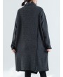 女士灰色棉质高领休闲连衣裙