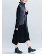 女士复古拼接针织中长裙