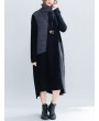 女士复古拼接针织中长裙