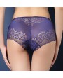 刺绣蕾丝提臀内裤 - 棉/尼龙中腰全包臀款