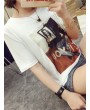 卡通图案纯棉T恤 - 短袖休闲款
