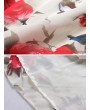 花卉印花雪纺挂脖T恤——无袖夏季上衣