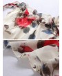 花卉印花雪纺挂脖T恤——无袖夏季上衣