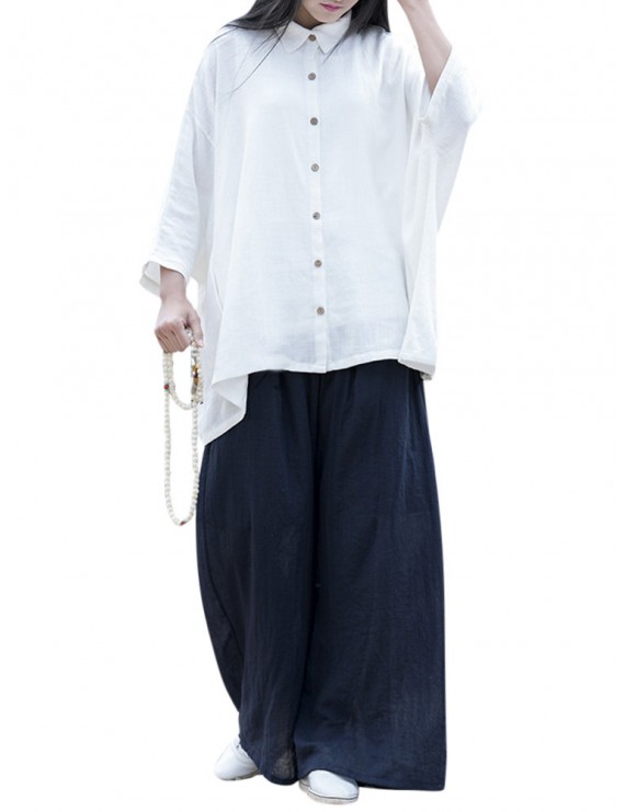 女士高腰纯棉休闲裤