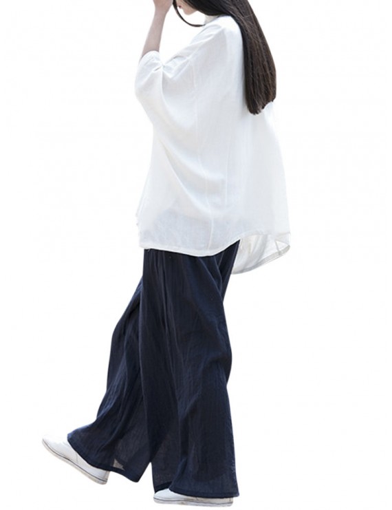 女士高腰纯棉休闲裤