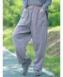 女士灰色阔腿休闲裤(带大口袋)