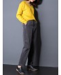 女士高腰纯色休闲裤（带口袋）